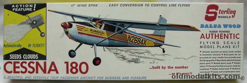 Sterling Cessna 180 Seeds Clouds In Flight - 17 inch Wingspan Free Flight / Control Line, A11 plastic model kit